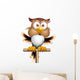 Happy Owl-Owl Happy Cartoon Character-Vector Wall Decal