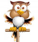 Happy Owl-Owl Happy Cartoon Character-Vector Wall Decal
