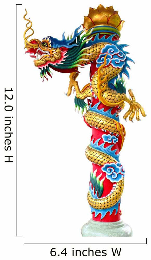 Chinese dragon statue isolated on white background Wall Decal