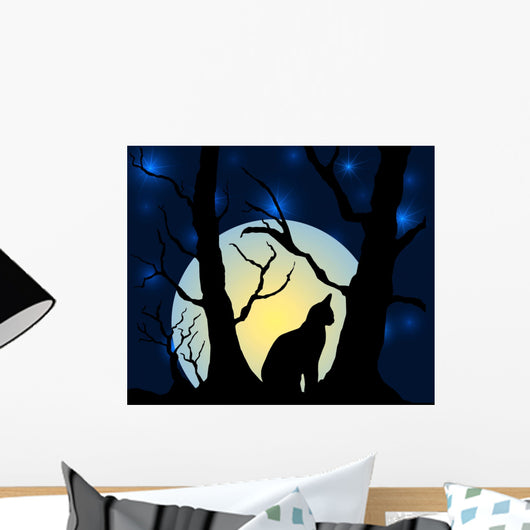 katze in der nacht Wall Mural