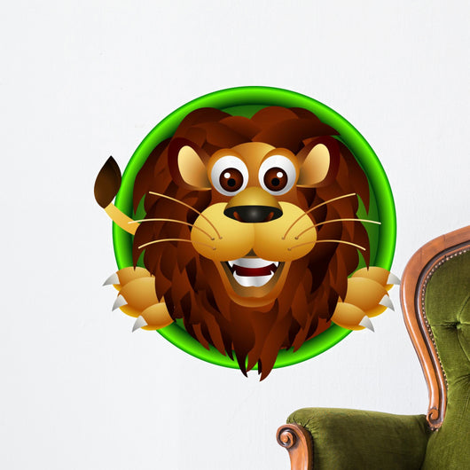 cute lion head cartoon Wall Decal
