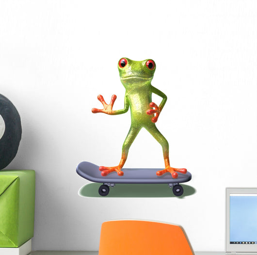 Frog Skateboard Wall Decal