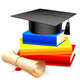 Graduation Cap Stack Books