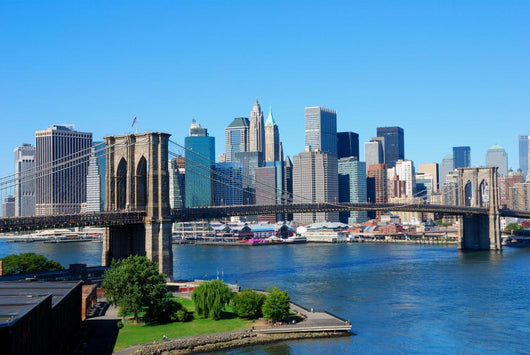 New York City Skyline and Brooklyn Bridge Wall Mural