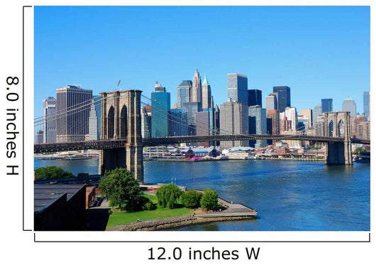 New York City Skyline and Brooklyn Bridge Wall Mural