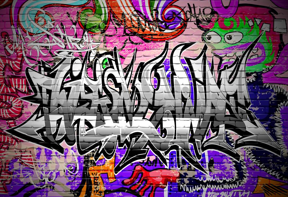 Poster Contexte Vector Graffiti Art. Urban mur 