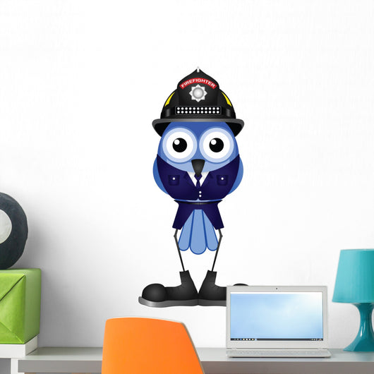 Bird Firefighter Wearing Dress Uniform Wall Decal