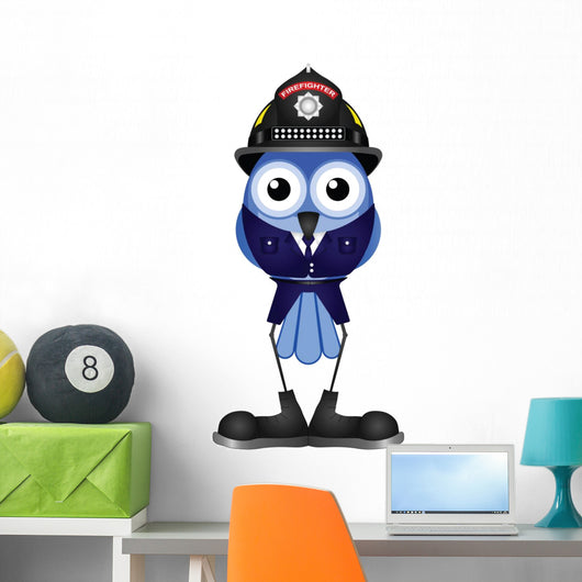 Bird Firefighter Wearing Dress Uniform Wall Decal