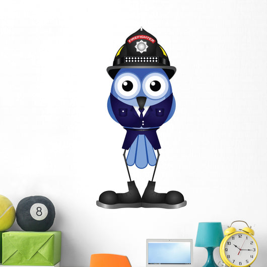 Bird Firefighter Wearing Dress Uniform Wall Decal