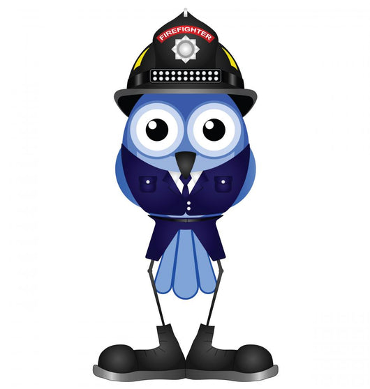Bird Firefighter Wearing Dress Uniform Wall Decal