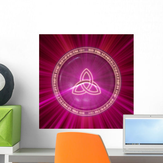 Gordian knot icon illuminated from behind. Wall Mural