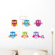 Drawn Owls Different Types Wall Mural