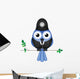 Comical Bird Policeman Sat on a Branch Wall Decal