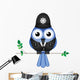 Comical Bird Policeman Sat on a Branch Wall Decal