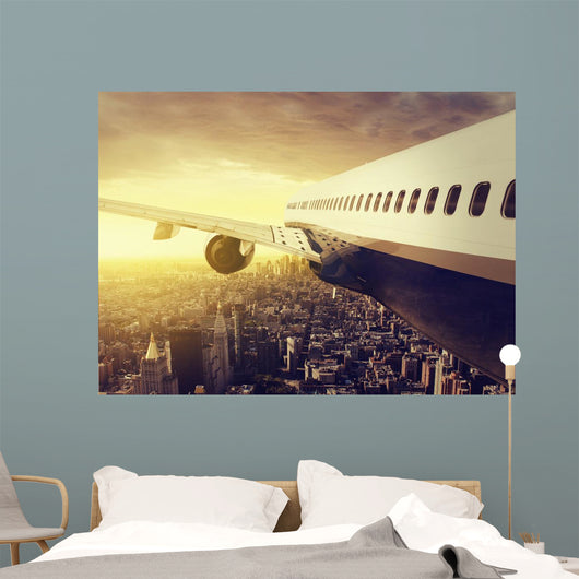 Airplane over Big City