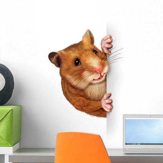Hamster Holding A Blank Card Wall Decal