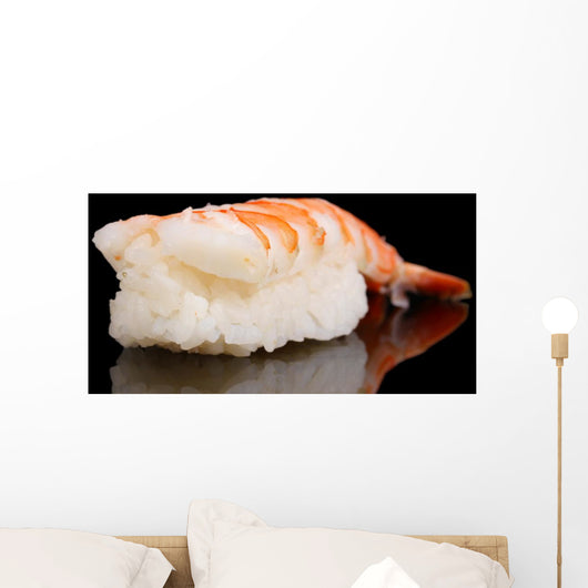 delicious sushi isolated on black Wall Mural