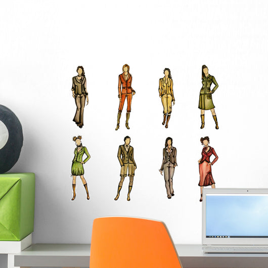 8 different fashion models Wall Decal