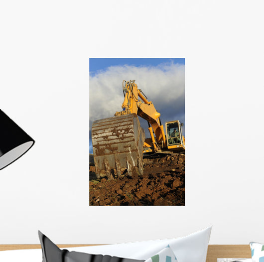 Big Excavator Working Mountain