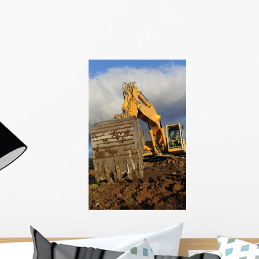 Big Excavator Working Mountain