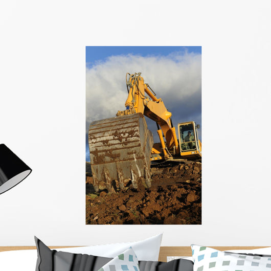 Big Excavator Working Mountain