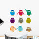 Set Colorful Owls Wall Mural