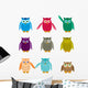 Set Colorful Owls Wall Mural
