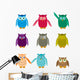 Set Colorful Owls Wall Mural