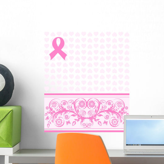Vector Illustration Pink Ribbon Wall Mural