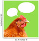 Red Chicken with Thought Balloons on Green Background Wall Mural