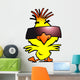 illustration of an smart dancer chicken with cool sunglass Wall Decal