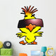 illustration of an smart dancer chicken with cool sunglass Wall Decal