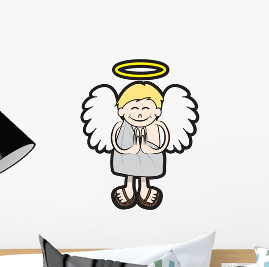 Angel with Halo and Wings Wall Decal
