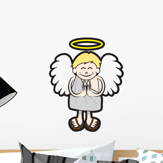 Angel with Halo and Wings Wall Decal