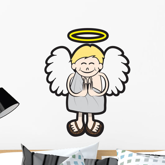Angel with Halo and Wings Wall Decal