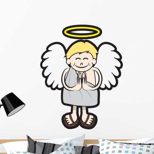 Angel with Halo and Wings Wall Decal