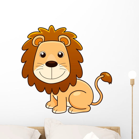 illustration of Lion cartoon Vector Wall Decal