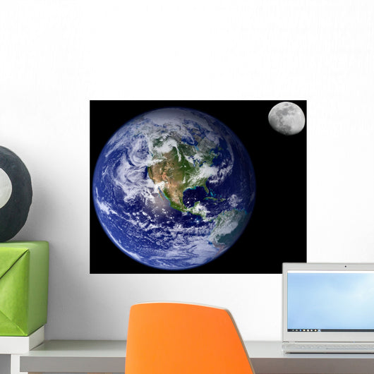 Earth and Moon Wall Mural
