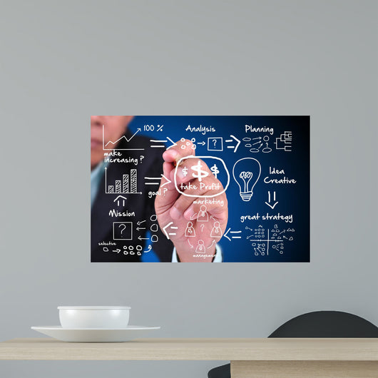 Businessman Writing Idea Concept