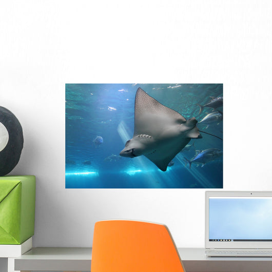 Spotted Eagle Ray and Giant Trevelly fish Wall Mural