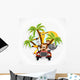 animals in the car Wall Decal