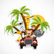 animals in the car Wall Decal