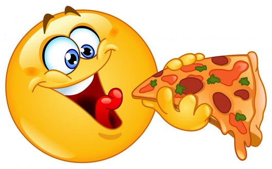 Emoticon Eating Pizza