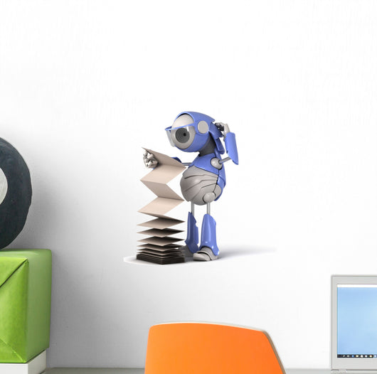 Robot Reads Instruction Wall Decal