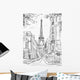 Street Paris Illustration Wall Mural
