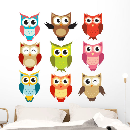 set of owls Wall Decal