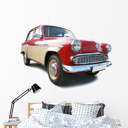 Red Vintage Car Wall Decal