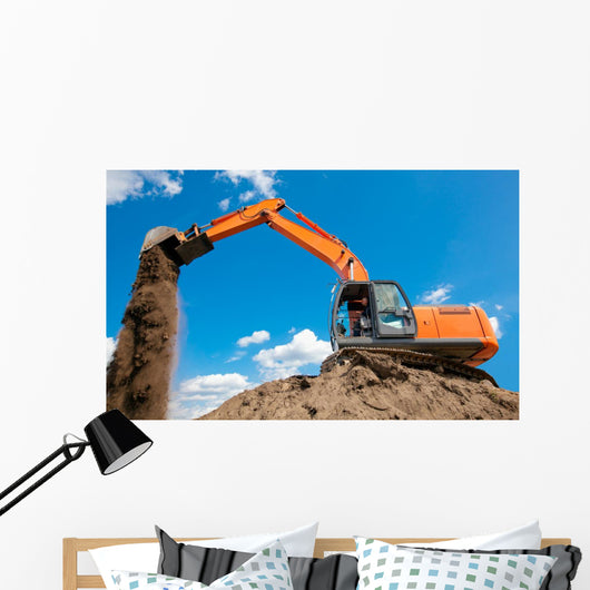 Excavator with Metal Tracks