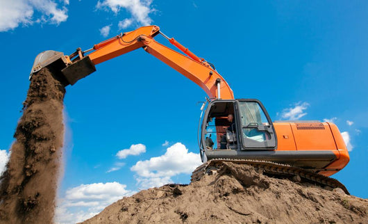 Excavator with Metal Tracks