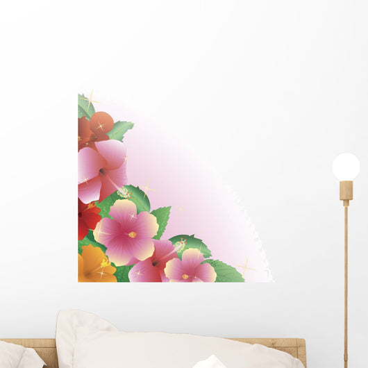 Hawaiian Hibiscus Background Wall Decal